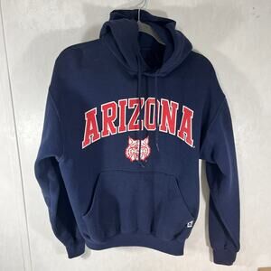 Russell Athletic pullover Hoodie Sweatshirt U of AZ Wildcats Blue Red Medium